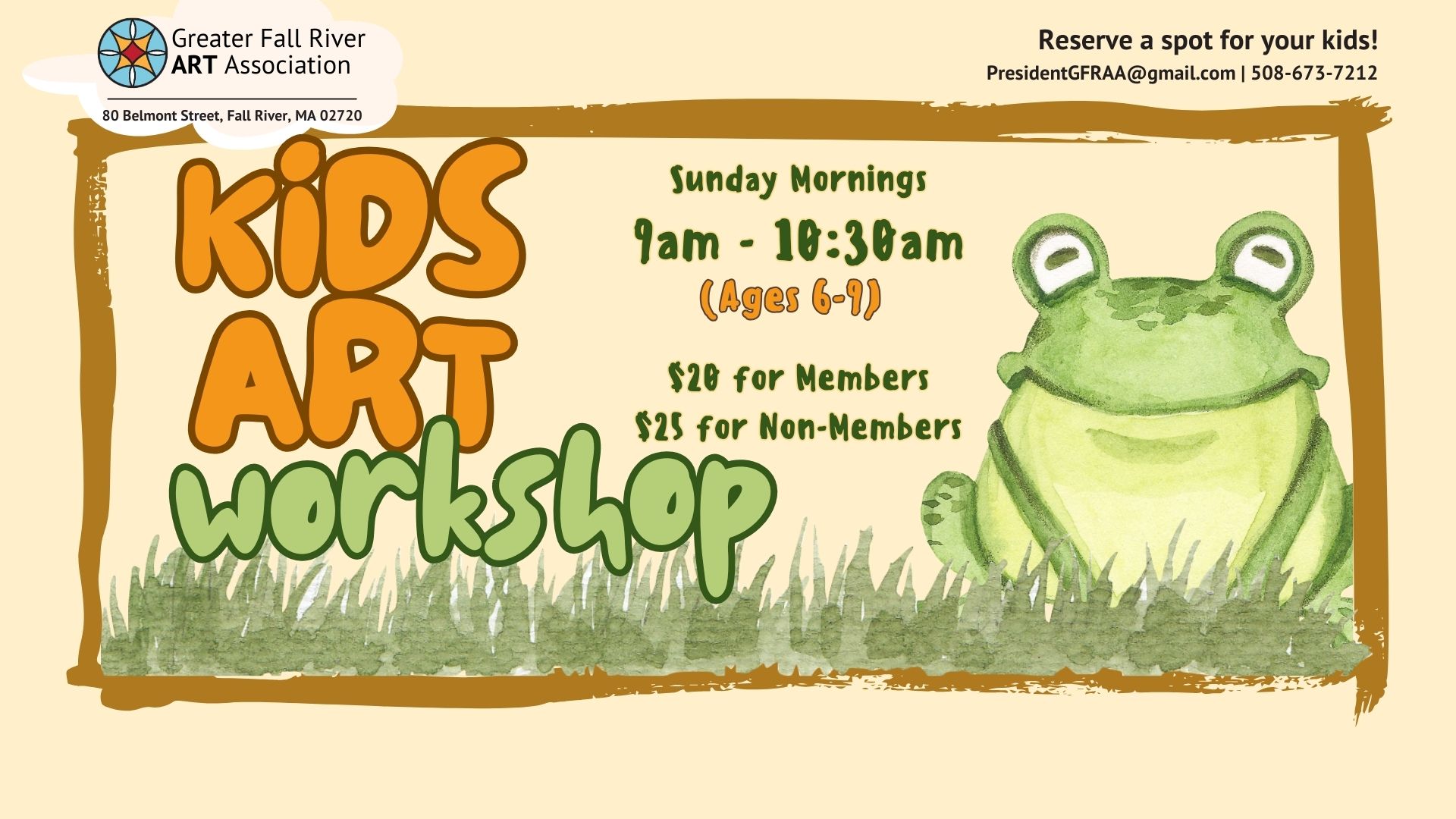 Kids Art Workshop offered on Sundays at GFRAA